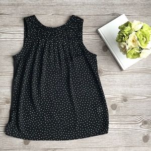 Elle Black & White Polka Dot Sleeveless Blouse